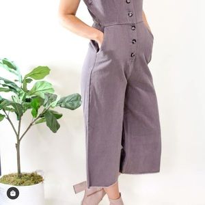 Culottes mauve purple button up jeans